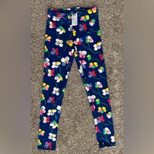 J Crew Crewcuts Kids Navy Floral Leggings w/ Pink, Yellow, Green & White Flowers